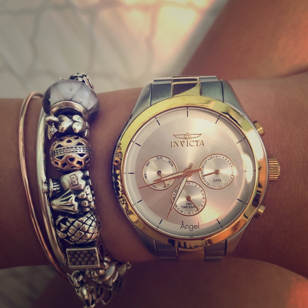 Invicta two tone angel watch